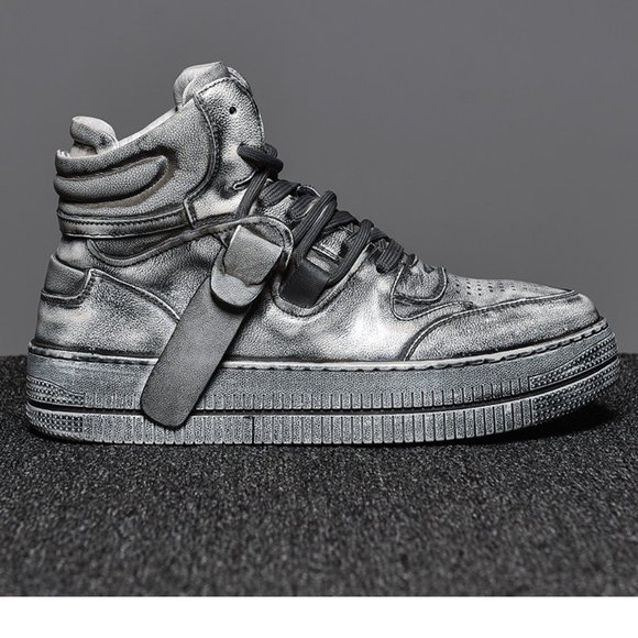 Thick-soled high-top shoes men\'s shoes sneakers mid-top Martin boots boots men main image 4